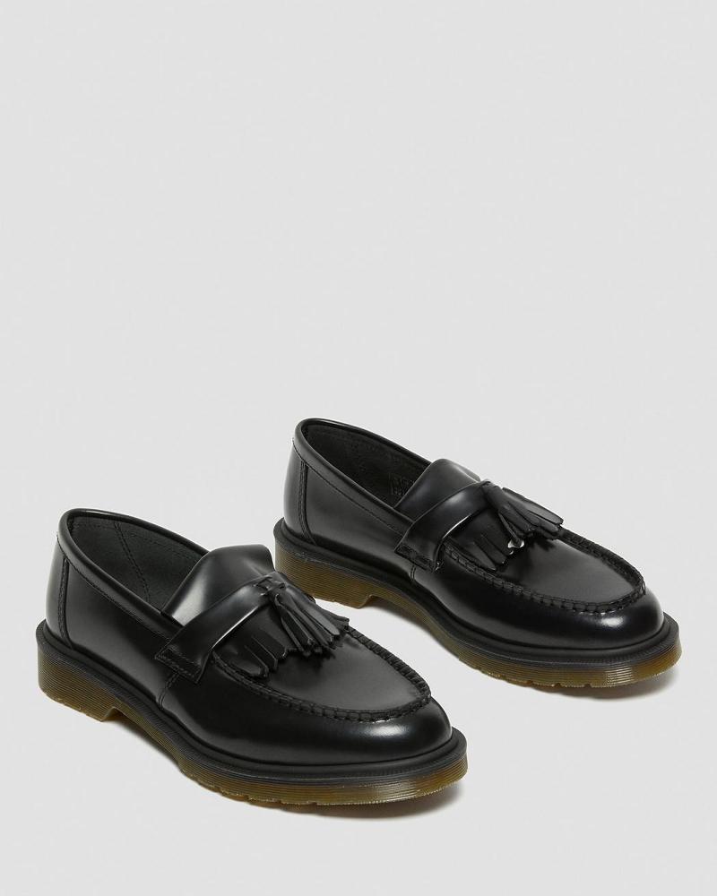 Dr Martens Adrian Smooth Læder Tassle Loafers Oxford Sko Dame Sort | DK 382XYU